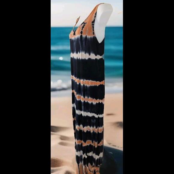 Soft Surroundings Sleeveless Tie Dye Maxi Dress Women's Size Medium - Picture 4 of 8